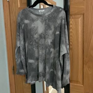 CJLA grey tie die oversize long sleeve